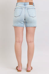 Judy Blue Full Size 2 Button Denim Shorts with Pockets Plus Size - MyEmpired