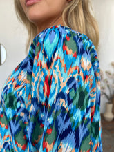 Double Take Full Size Printed Balloon Sleeve Blouse - MyEmpired