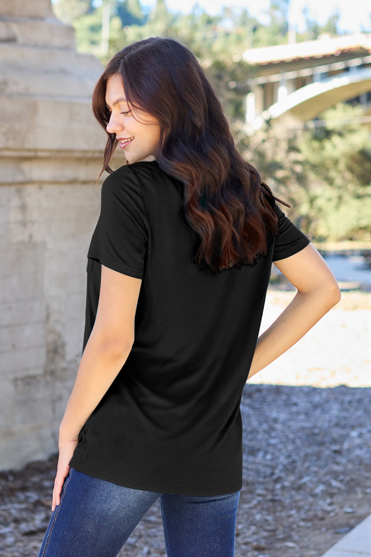 Basic Bae Bamboo Full Size V-Neck Short Sleeve T-Shirt - MyEmpired