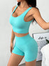 Scoop Neck Wide Strap Tank and Shorts Active Set - MyEmpired