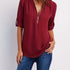 Solid V Neck Blouse - MyEmpired