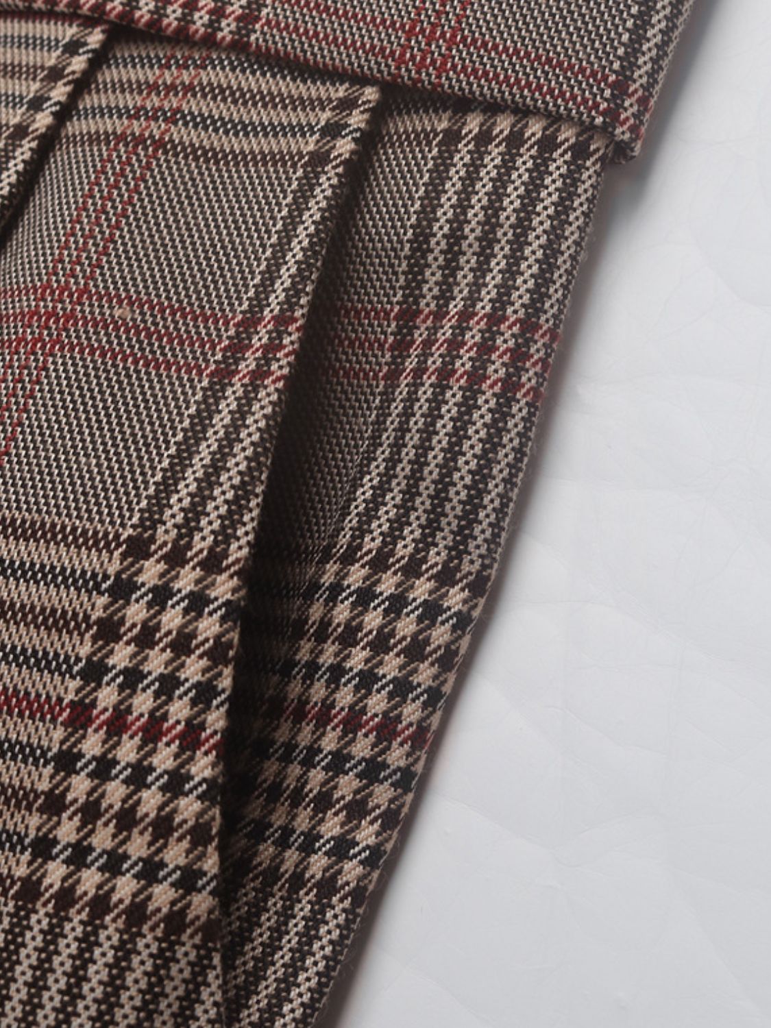 Perfee Plaid Straight Pants with Pockets - MyEmpired