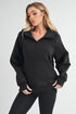 Aemi+Co Half Zip Raglan Sleeve Sweatshirt with Kangaroo Pocket - MyEmpired