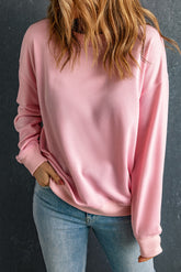 Round Neck Dropped Shoulder Sweatshirt - MyEmpired