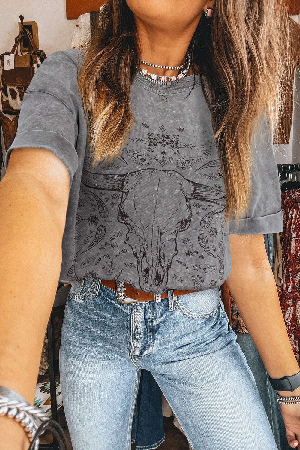 Bull Head Round Neck Half Sleeve T-Shirt - MyEmpired