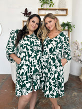 Double Take Full Size Printed Ruffle Hem Dress with Pocket - MyEmpired