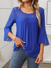Round Neck Three-Quarter Sleeve Top - MyEmpired