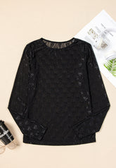 Bow Round Neck Long Sleeve Top - MyEmpired