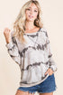 BiBi Tie-Dye French Terry Round Neck Long Sleeve T-Shirt - MyEmpired