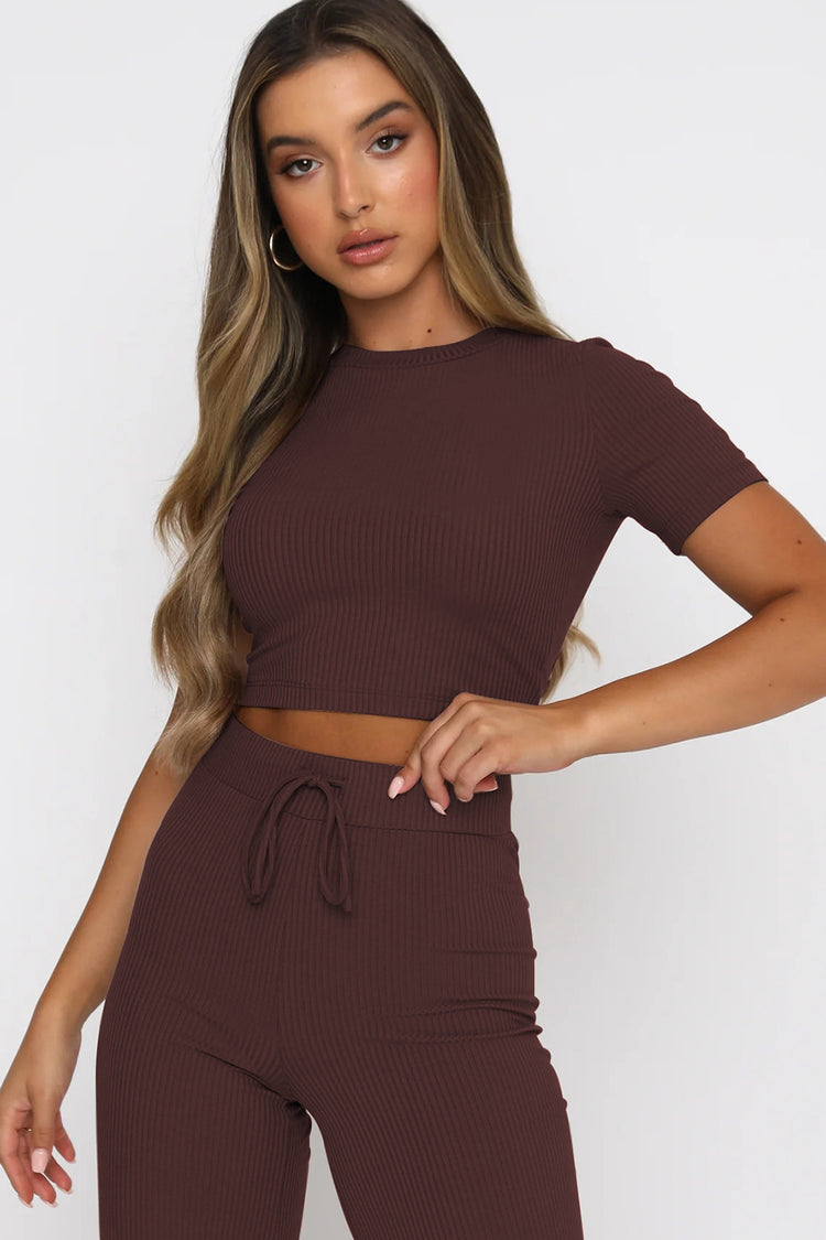 Round Neck Short Sleeve Top and Pants Set - MyEmpired