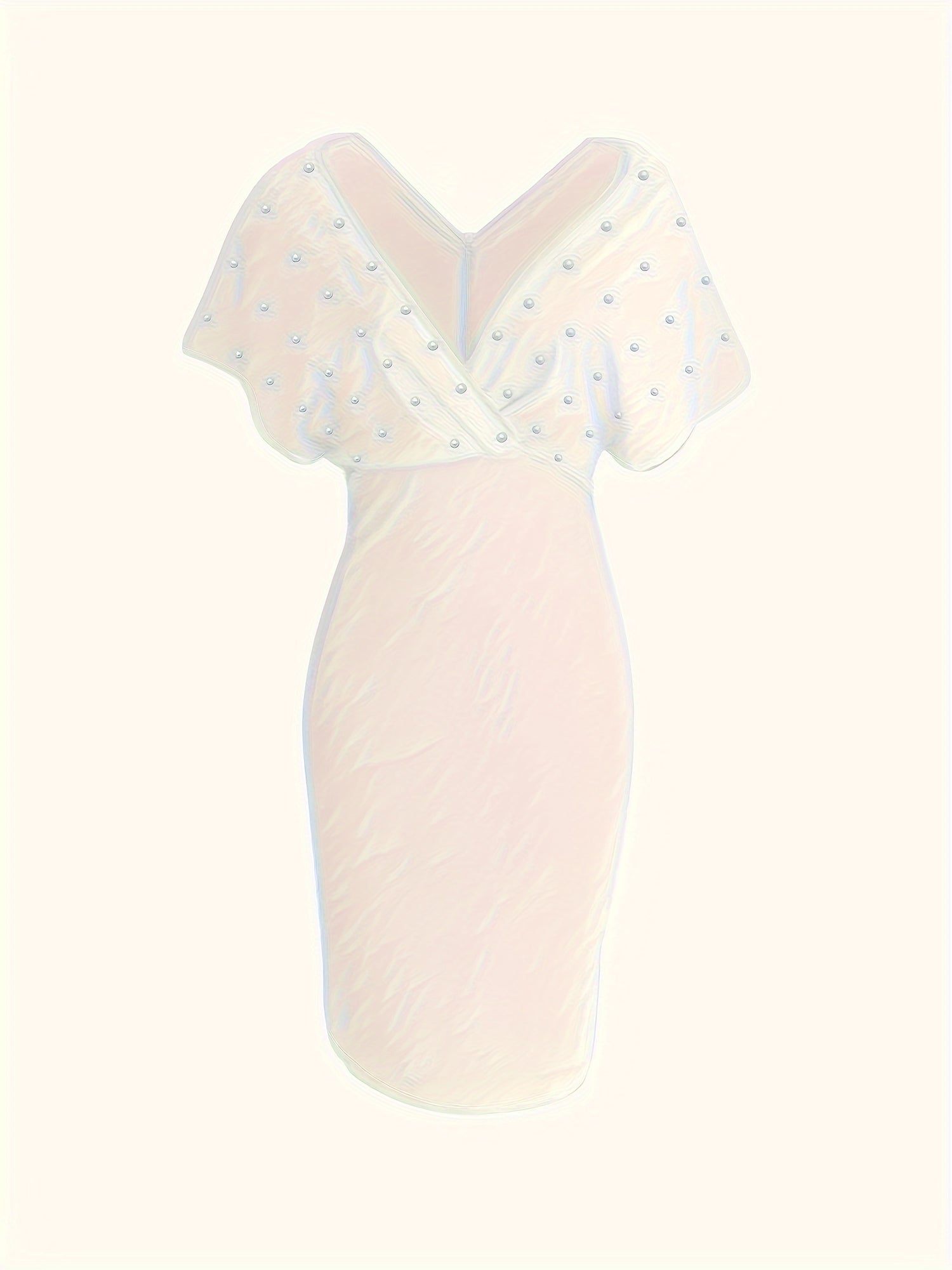 Cinched Waist Bodycon Pearl Decor - MyEmpired