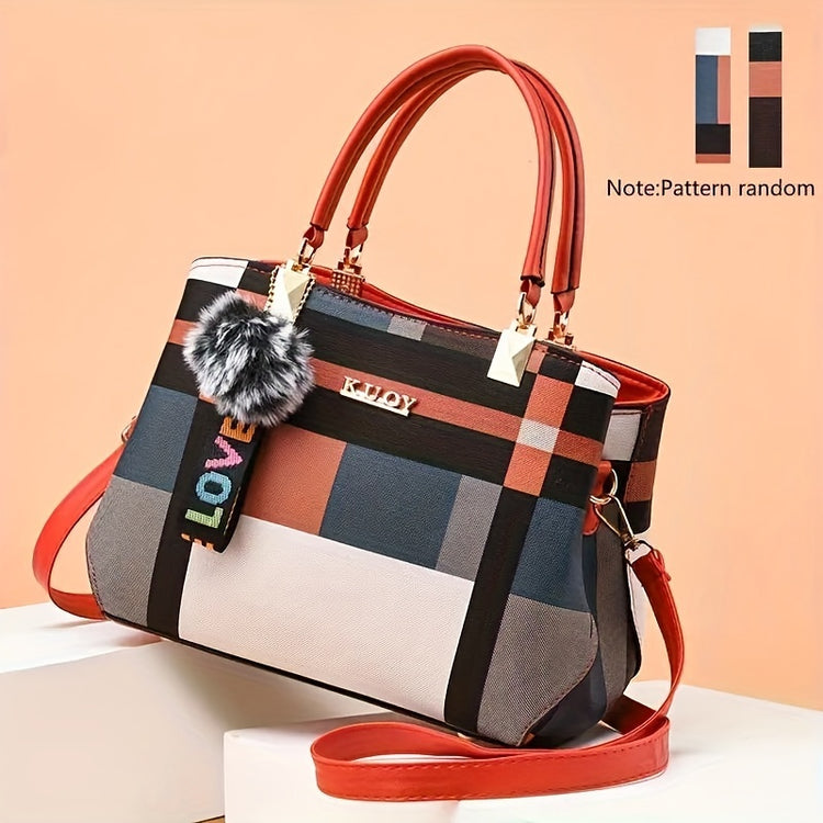 Grid Patterned Shoulder Bag - MyEmpired