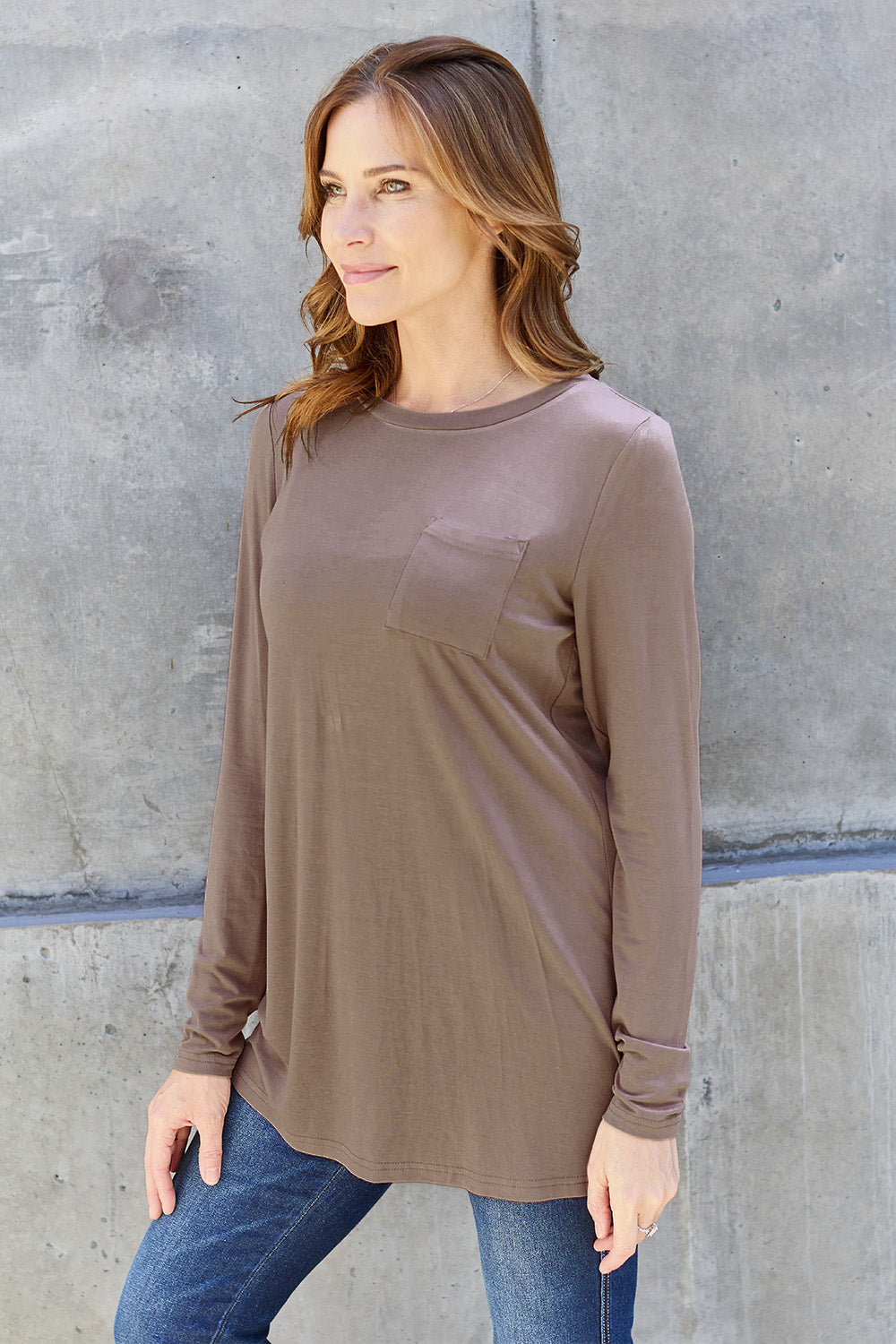 Basic Bae Full Size Round Neck Long Sleeve Top - MyEmpired
