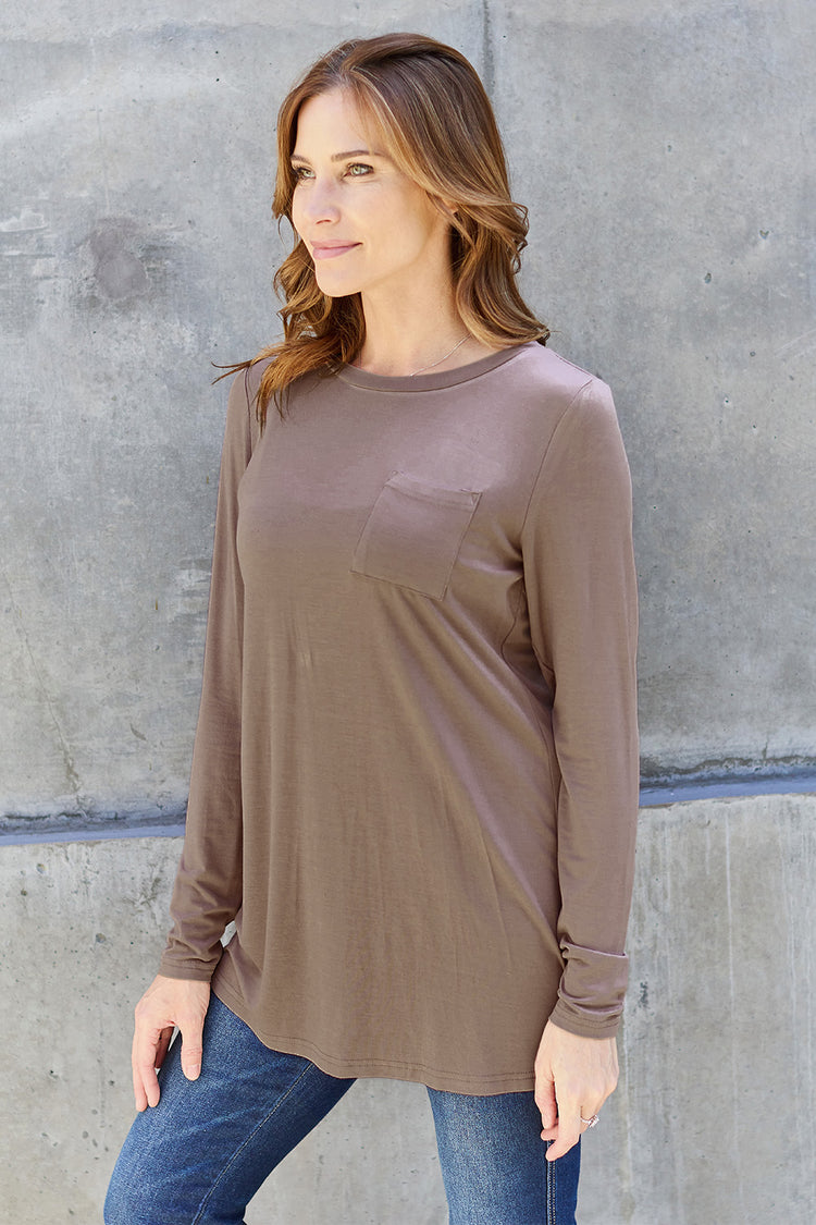 Basic Bae Full Size Round Neck Long Sleeve Top - MyEmpired