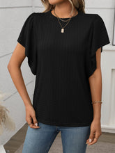 Round Neck Flutter Sleeve T-Shirt - MyEmpired