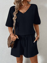 V-Neck Half Sleeve Top and Shorts Set - MyEmpired