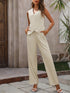 Button Down V-Neck Vest and Pants Set - MyEmpired