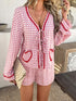 Devine Tie Front Contrast Plaid Shirt and Shorts Set - MyEmpired