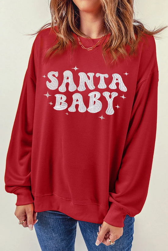 SANTA BABY Round Neck Long Sleeve Sweatshirt - MyEmpired