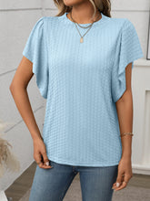 Round Neck Flutter Sleeve T-Shirt - MyEmpired