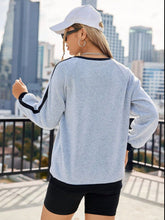 Letter Round Neck Long Sleeve Sweatshirt - MyEmpired