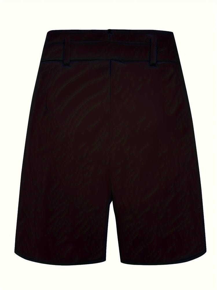 Y2K Solid Button Front Shorts, Tie Waist Beach Summer High Waist Shorts, Women&