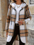 Drawstring Plaid Zip Up Hooded Outerwear - MyEmpired