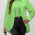 Solid Color Button Front Shirt, Elegant Long Sleeve Shirt For Spring & Fall, Women&