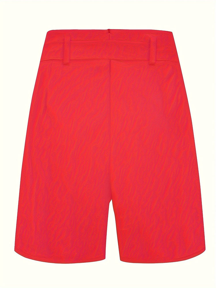 Y2K Solid Button Front Shorts, Tie Waist Beach Summer High Waist Shorts, Women&