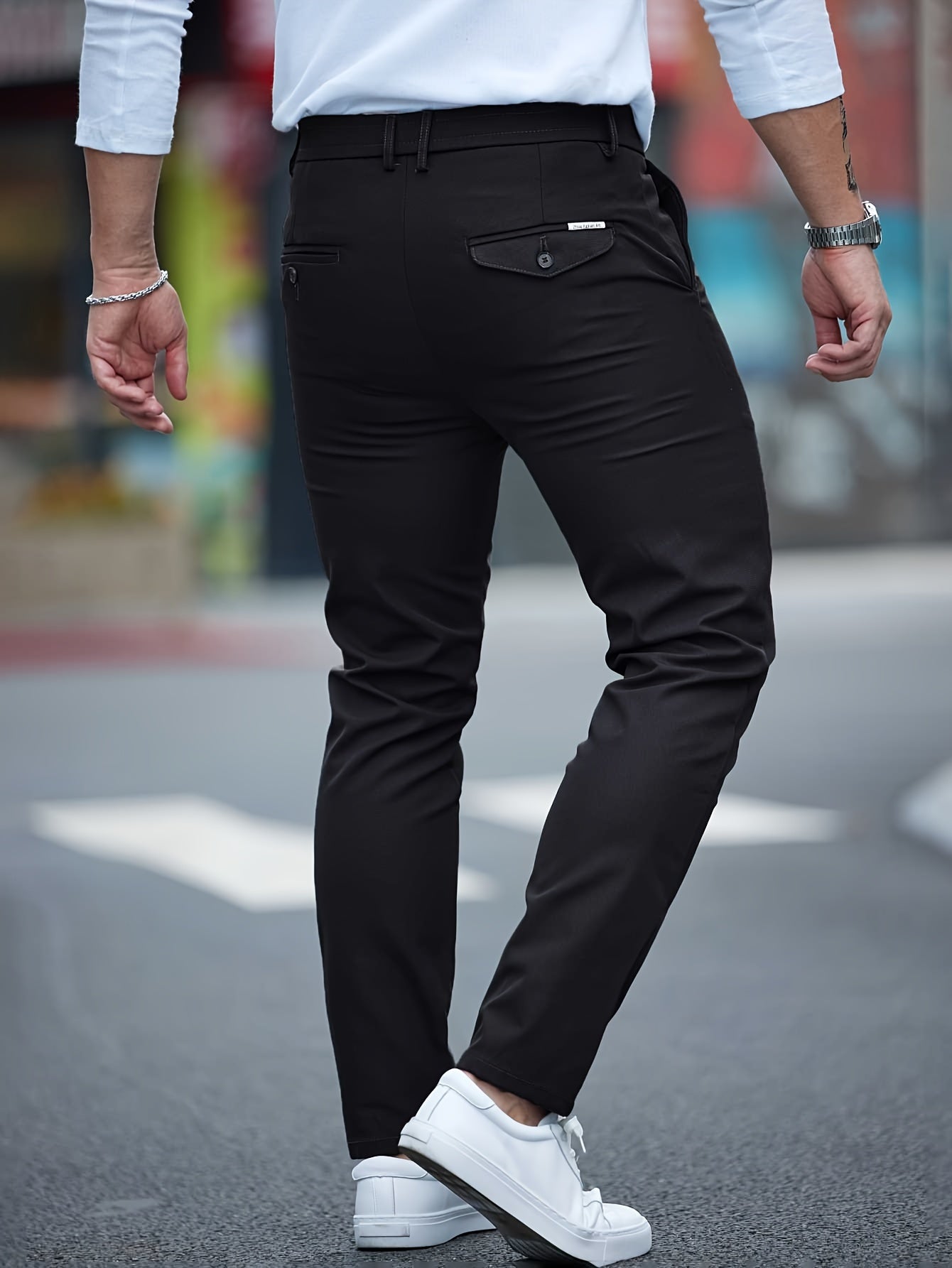 Men's Solid Color Straight Leg Pants, Casual Versatile Comfy Slim Trousers For Spring And Fall As Gift