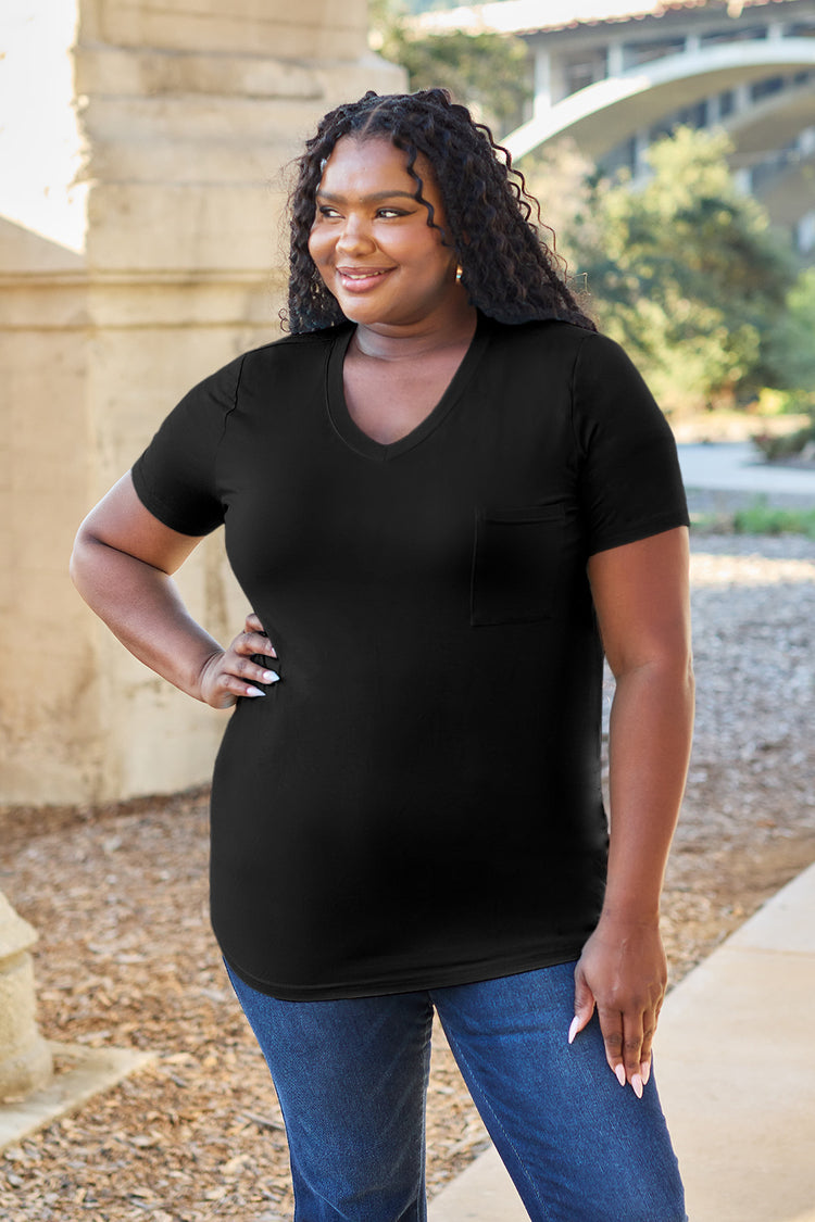 Basic Bae Bamboo Full Size V-Neck Short Sleeve T-Shirt - MyEmpired