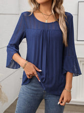 Round Neck Three-Quarter Sleeve Top - MyEmpired