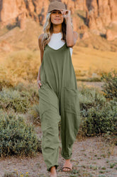 Double Take Full Size V-Neck Sleeveless Jumpsuit with Pockets - MyEmpired