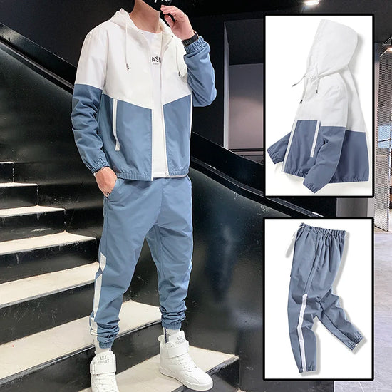 Tracksuit Casual Joggers Hooded Sportswear Jackets And Pants 2 Piece Sets - MyEmpired