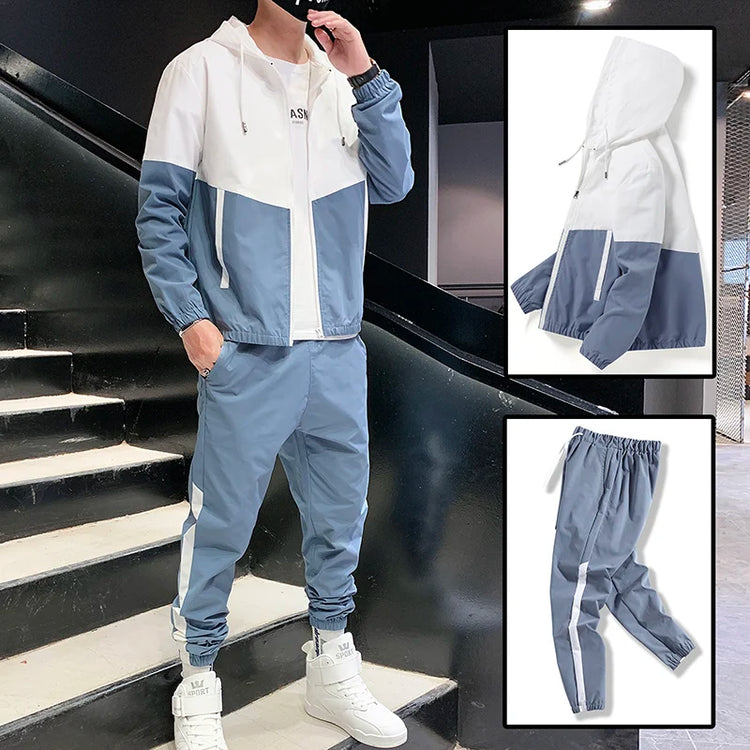 Tracksuit Casual Joggers Hooded Sportswear Jackets And Pants 2 Piece Sets - MyEmpired