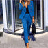 Women Jacket Blazer Suit Fashion Casual Ladies Solid Color Two Piece 2021 Autumn Winter Office Wear Elegant Suit Jacket Pants - MyEmpired