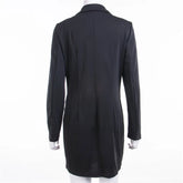 Women Dress Trench Slim Wool Long Coat Jacket Blazer Tops Office Ladies Autumn Winter Blazer Slim Mini Dress V-Neck Outwear - MyEmpired