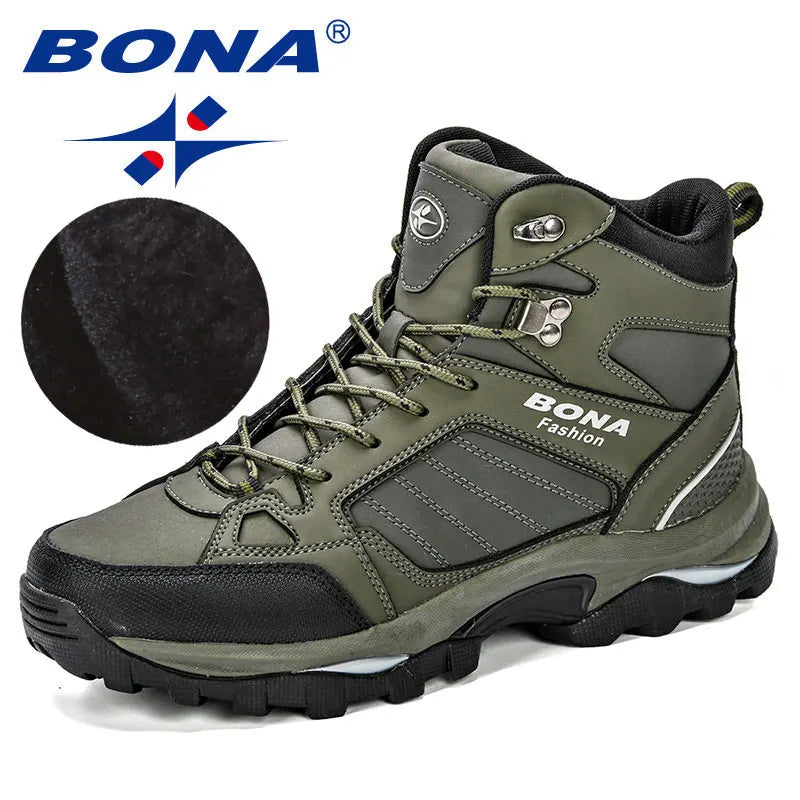 BONA Men Boots Anti-Skidding Leather