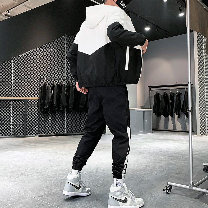 Tracksuit Casual Joggers Hooded Sportswear Jackets And Pants 2 Piece Sets - MyEmpired