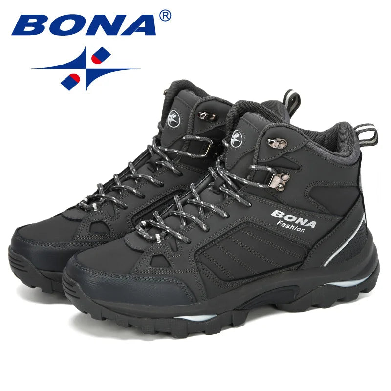 BONA Men Boots Anti-Skidding Leather