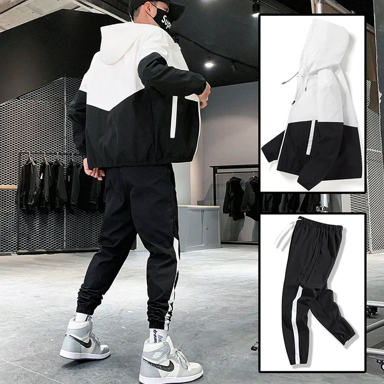 Tracksuit Casual Joggers Hooded Sportswear Jackets And Pants 2 Piece Sets - MyEmpired