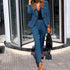 Women Jacket Blazer Suit Fashion Casual Ladies Solid Color Two Piece 2021 Autumn Winter Office Wear Elegant Suit Jacket Pants - MyEmpired