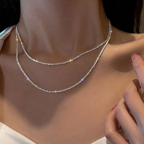 Necklace Silver Color Sparkling - MyEmpired
