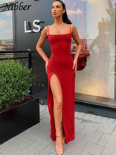 Nibber red black New year christmas party long dresses women spring Basic bodycon lace up stretch Slim midi dresses femme - MyEmpired