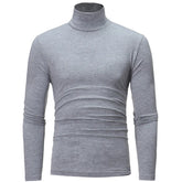 Turtleneck For Men Solid Color Slim Elastic Thin Pullover Spring Autumn Underwear Turtleneck Men Knitting Blouse Base Tshirt Top - MyEmpired