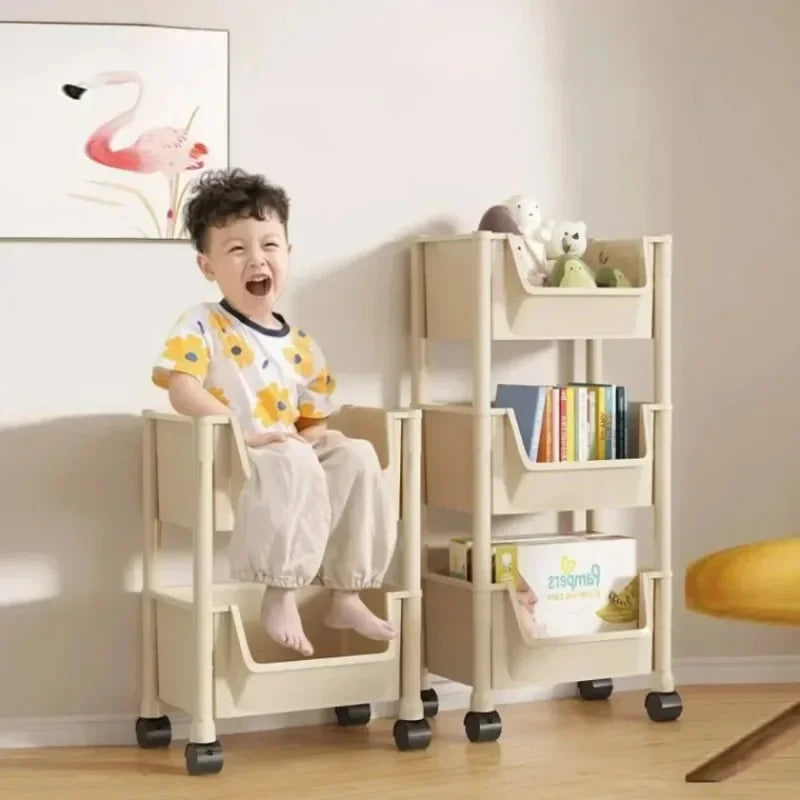 Trolley Bookshelf Kitchen Storage Slit Storage Cabinet Bathroom Living Room Home Organizer Rack Kitchen Corner Narrow - MyEmpired