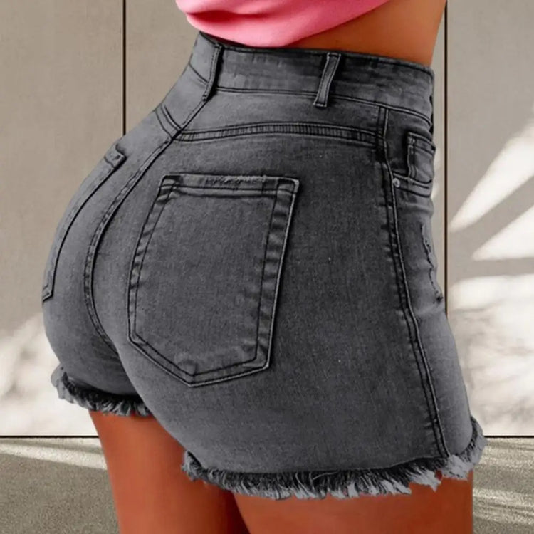 Summer Women Slim Shorts Trousers Fashion Ladies Jeans Broken Denim Shorts Ripped Jeans High Waisted Hotpant Slim Fit - MyEmpired