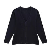 TRAFZA 2024 Spring Summer Sexy Solid Knitted Women Suits Fashion Nightclub V Neck Single Breasted Shirts+Chic Mini Pencil Skirts - MyEmpired