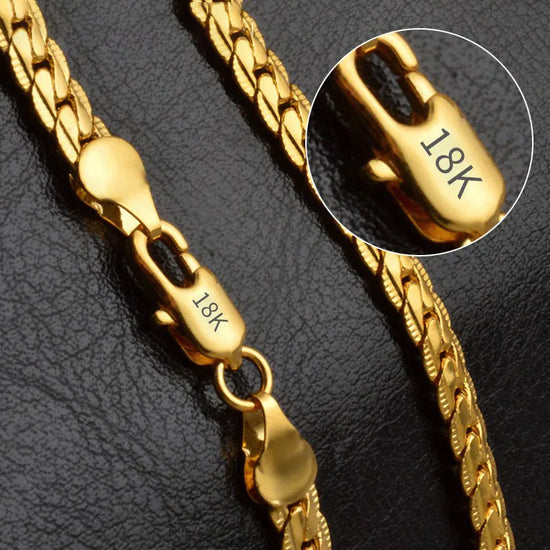 18K Gold/Silver Color 6mm Full Sideways Necklace - MyEmpired