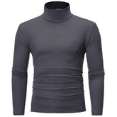 Turtleneck For Men Solid Color Slim Elastic Thin Pullover Spring Autumn Underwear Turtleneck Men Knitting Blouse Base Tshirt Top - MyEmpired